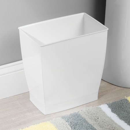 Interdesign iDesign Mono 2.5 gal White Plastic Rectangular Wastebasket 64770